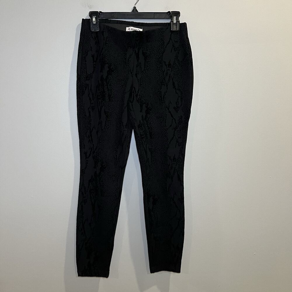 Nanette Lepore Textured Snake Print Stretchy Leggings Size Small Black‎